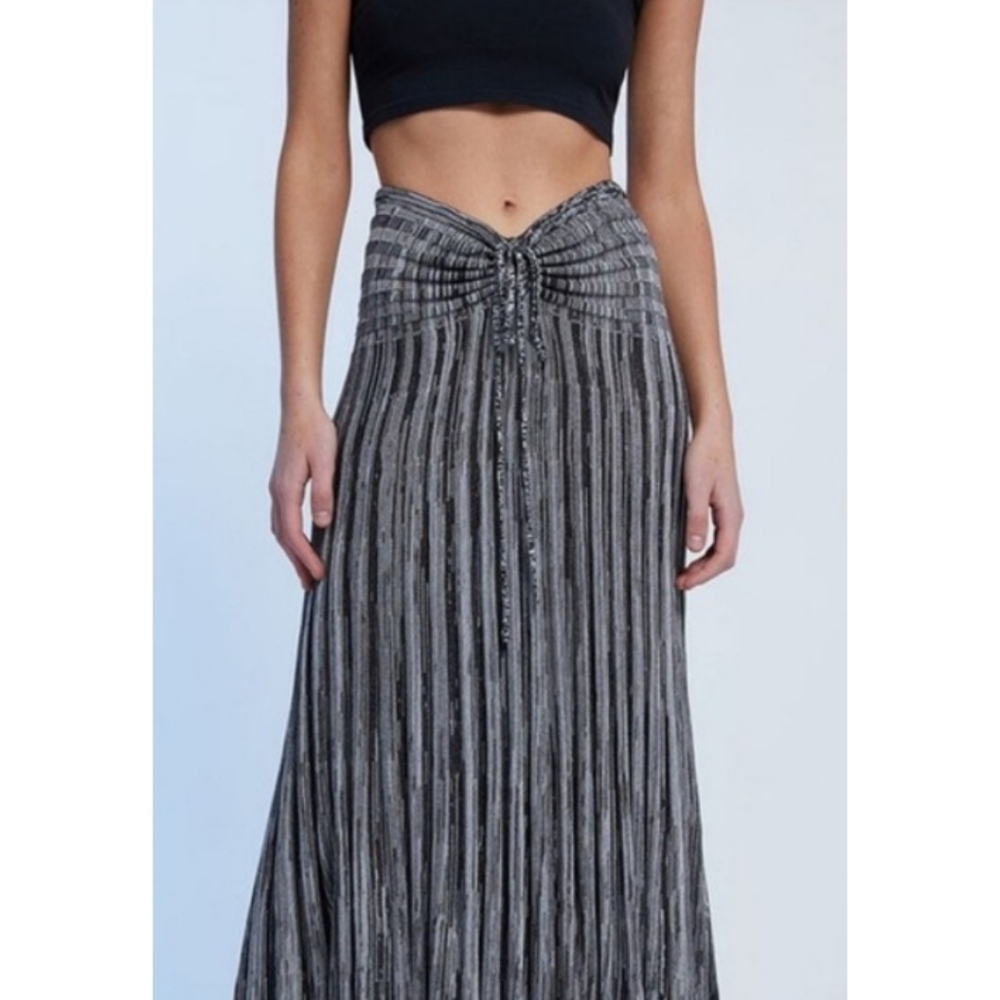 Free People Silvia Sweater Convertible Maxi Skirt Pleated Midi Dress Gray XS/TP - Picture 3 of 16